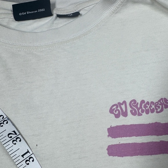 Ed Sheeran Bloom in the Wild Natural Cream Floral Worn In Band Tee T-Shirt M - Picture 8 of 16